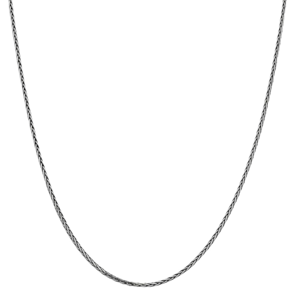 Sterling Silver Oxidized Spiga Wheat Chain Necklace 18” 1mm Last One